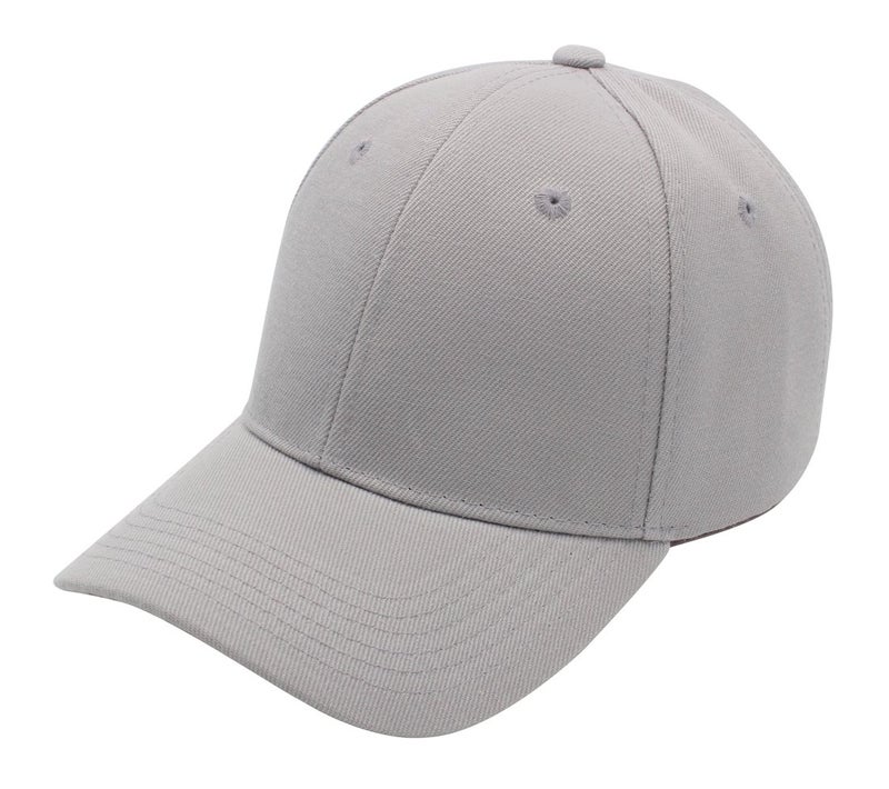 Top Level Baseball Cap Hat Men Women - Classic Adjustable Plain Blank, LGY Light Grey - Image 1